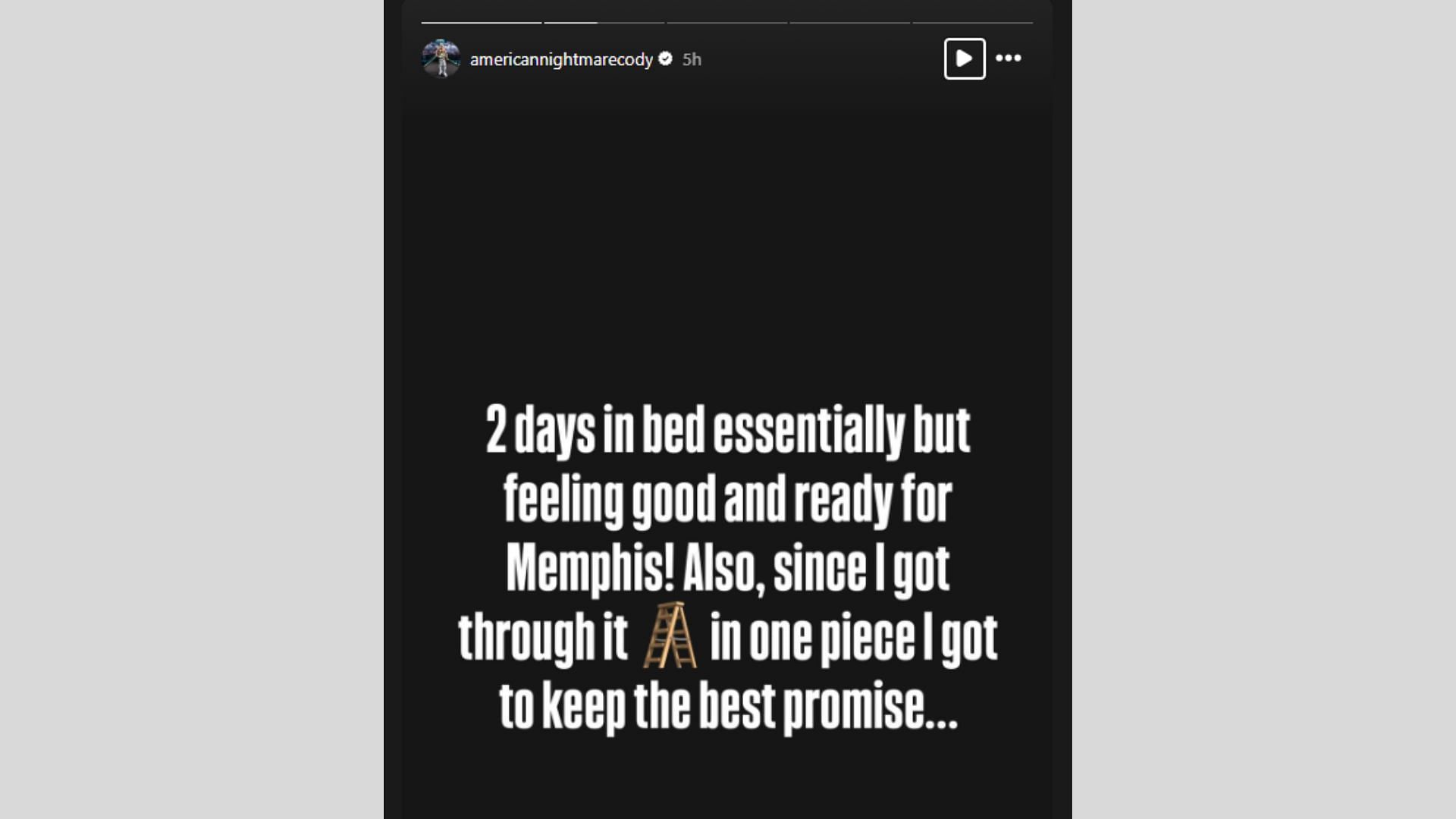 The star has shared an update finally (Credit: Cody Rhodes' Instagram)